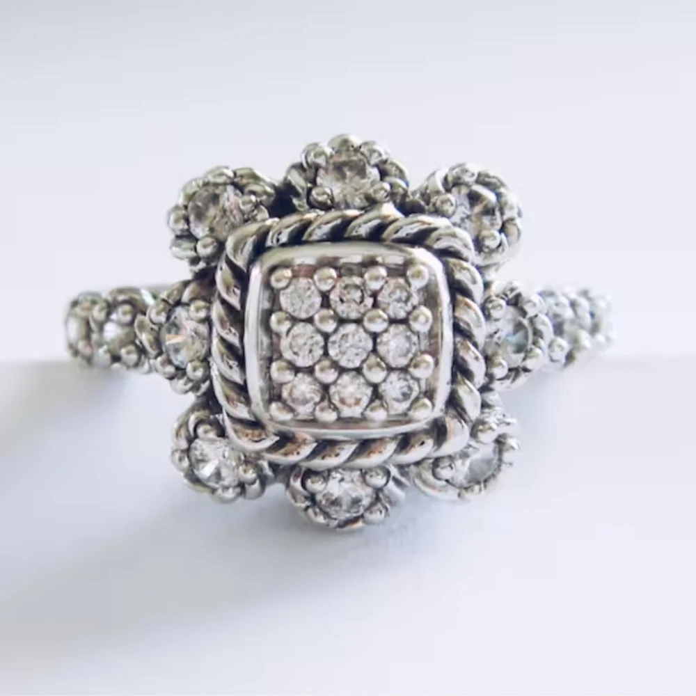 Judith Ripka .925 Floral Ring Size 7